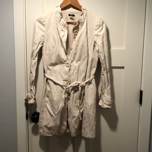 Cream ruffle neck coat